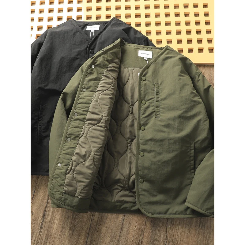 Herren Leicht wattierte Thermo-Linerjacke mit Druckknopfverschluss und gerundetem Saum Nord Taschen