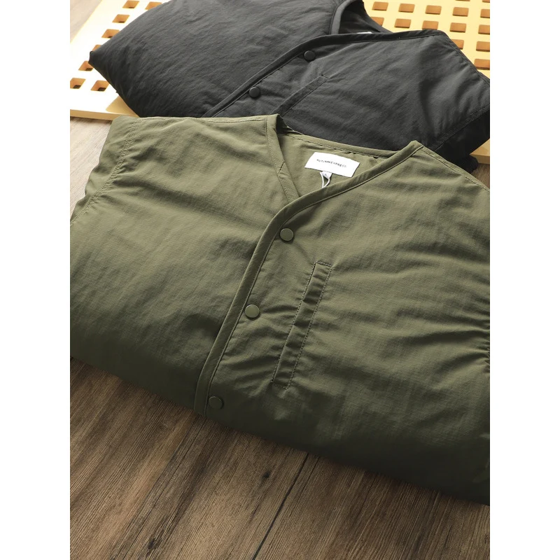 Herren Leicht wattierte Thermo-Linerjacke mit Druckknopfverschluss und gerundetem Saum Nord Taschen