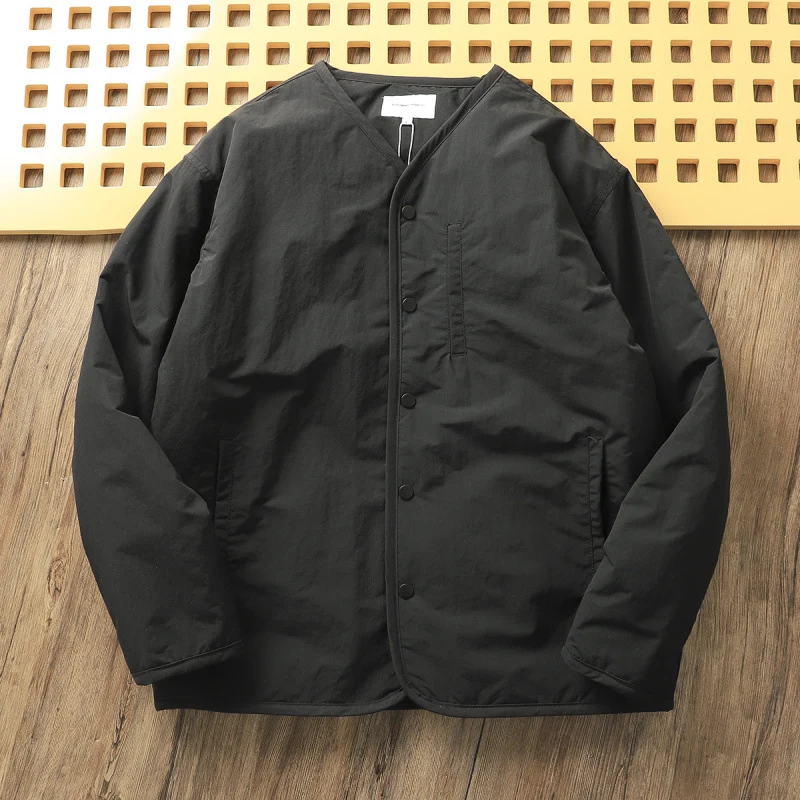 Herren Leicht wattierte Thermo-Linerjacke mit Druckknopfverschluss und gerundetem Saum Nord Taschen