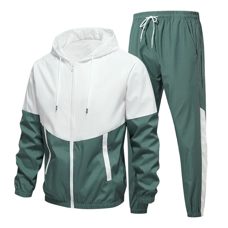 Herren Zweiteiliges Trainingsanzug-Set mit Kapuzenjacke und elastischer Jogginghose Nord Taschen
