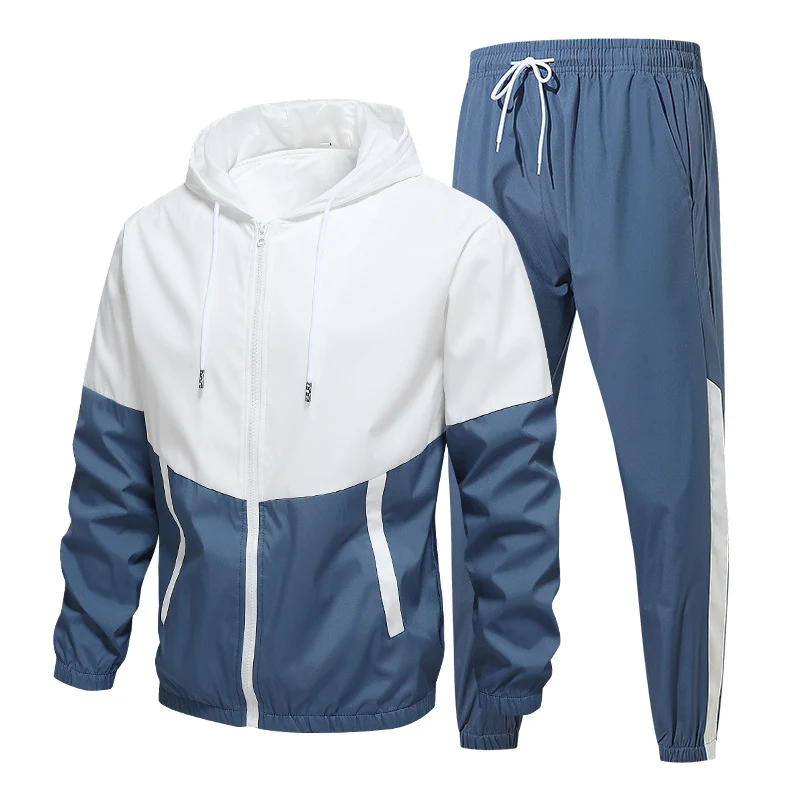 Herren Zweiteiliges Trainingsanzug-Set mit Kapuzenjacke und elastischer Jogginghose Nord Taschen