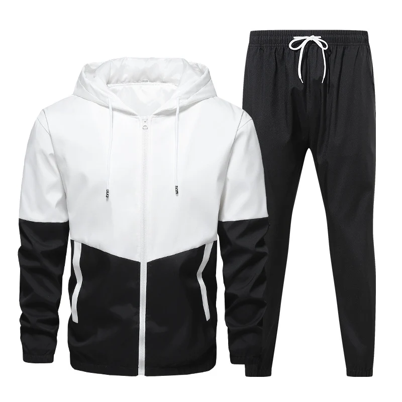 Herren Zweiteiliges Trainingsanzug-Set mit Kapuzenjacke und elastischer Jogginghose Nord Taschen