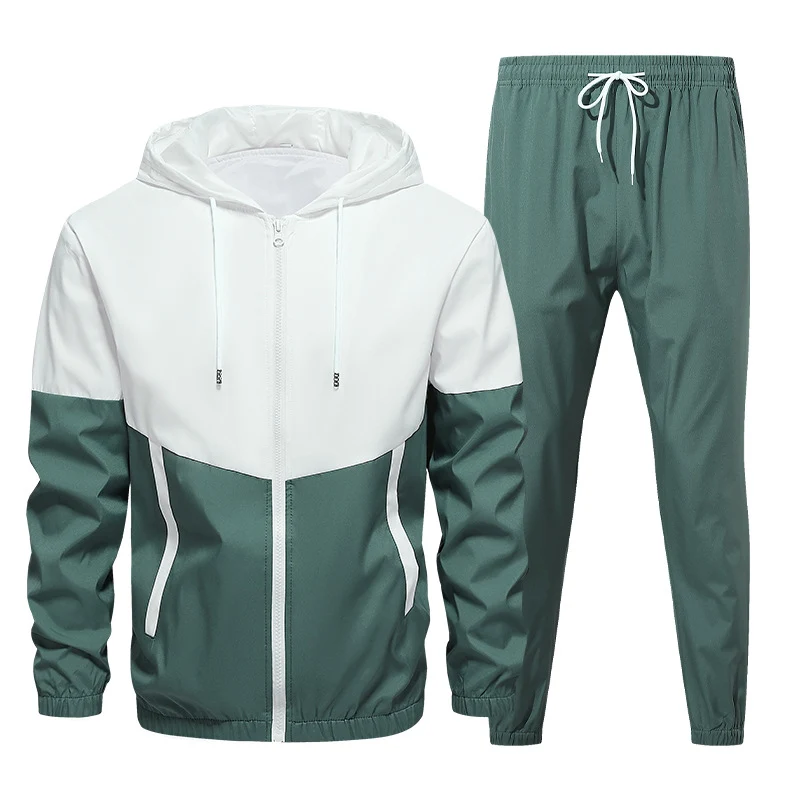 Herren Zweiteiliges Trainingsanzug-Set mit Kapuzenjacke und elastischer Jogginghose Nord Taschen