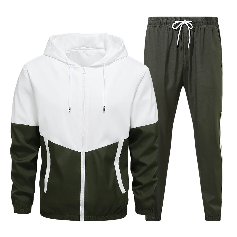 Herren Zweiteiliges Trainingsanzug-Set mit Kapuzenjacke und elastischer Jogginghose Nord Taschen