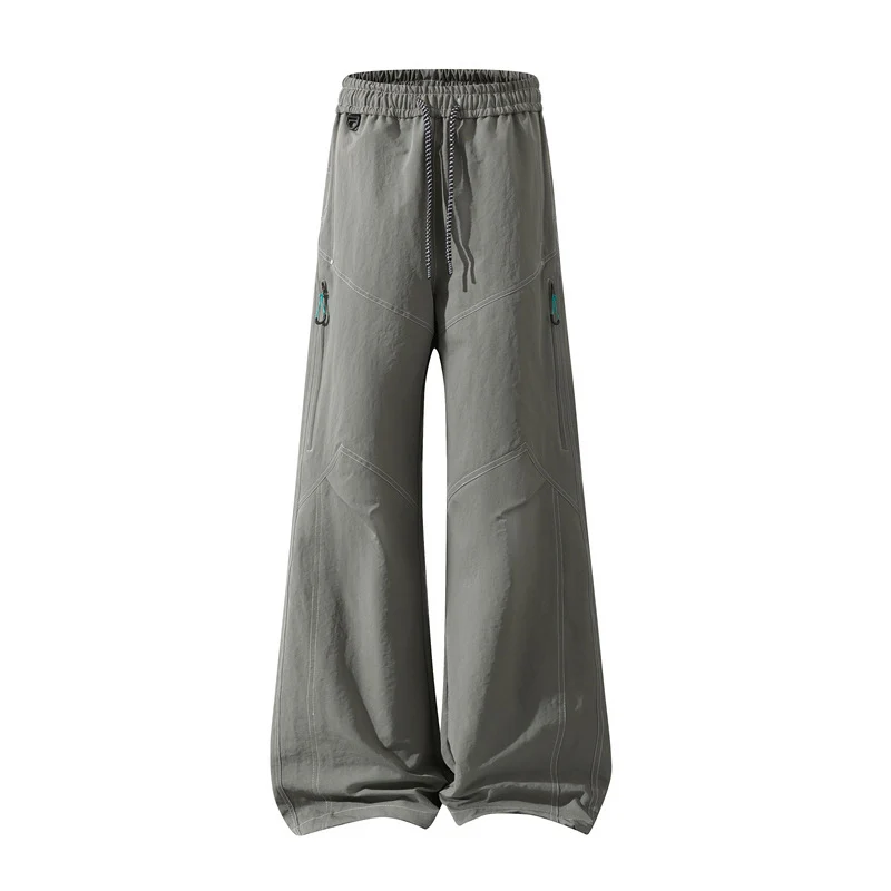 Herren Weite Cargo‑Hose mit Tunnelzugbund, Utility‑Nähten und Reißverschluss‑Taschen Nord Taschen