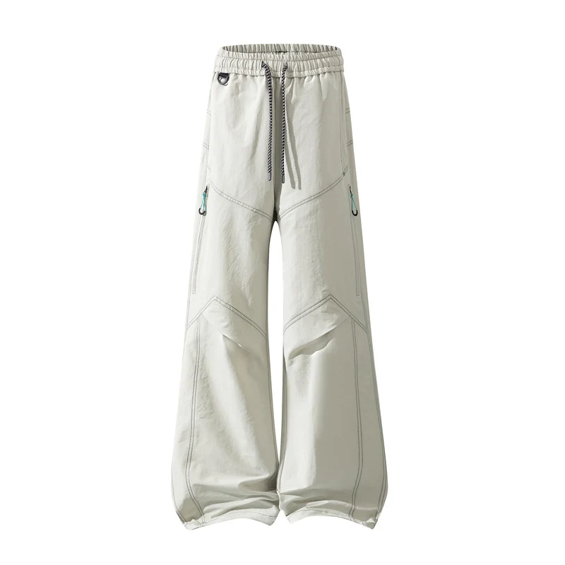 Herren Weite Cargo‑Hose mit Tunnelzugbund, Utility‑Nähten und Reißverschluss‑Taschen Nord Taschen