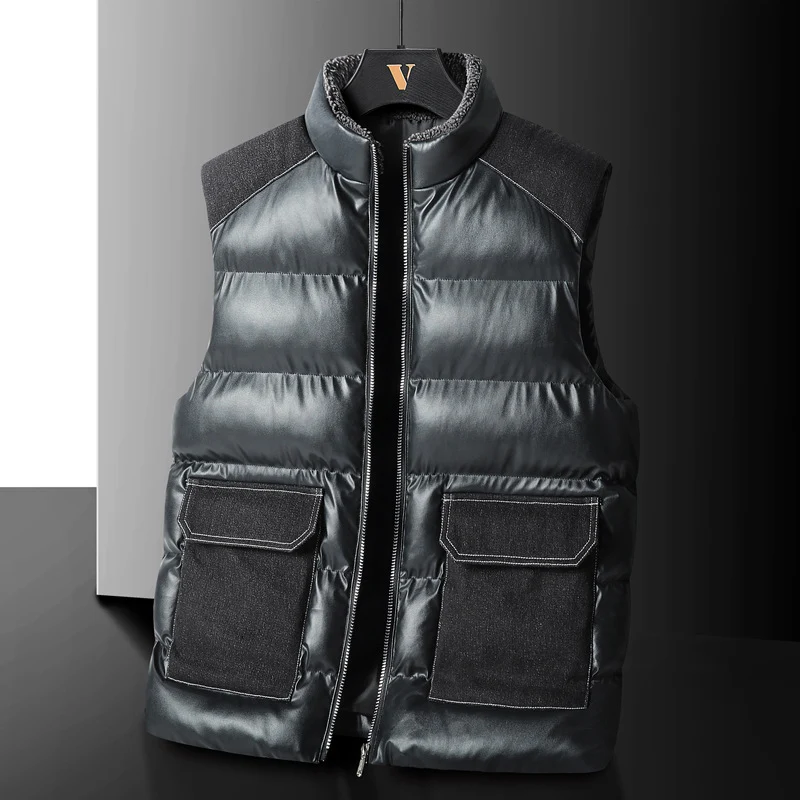 Herren Wattierte Steppweste mit Cargo‑Taschen und hohem Stehkragen Nord Taschen