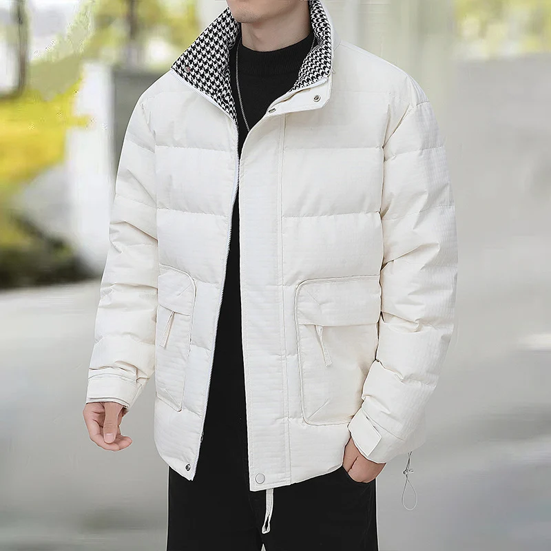 Herren Wattierte Steppjacke mit Hahnentritt-Innenfutter und verstellbarem Saum Nord Taschen