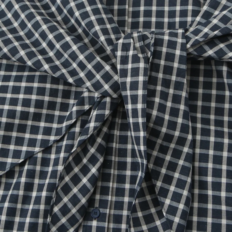 Damen Kariertes Hemdblusen-Shirt mit asymmetrischem Tuchdetail Nord Taschen