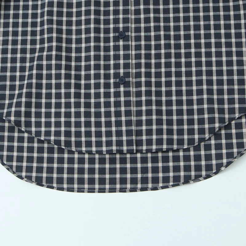 Damen Kariertes Hemdblusen-Shirt mit asymmetrischem Tuchdetail Nord Taschen