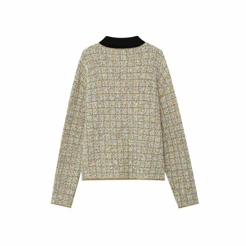 Damen Bouclé-Polo-Strickpullover mit Tweed-Effekt Nord Taschen