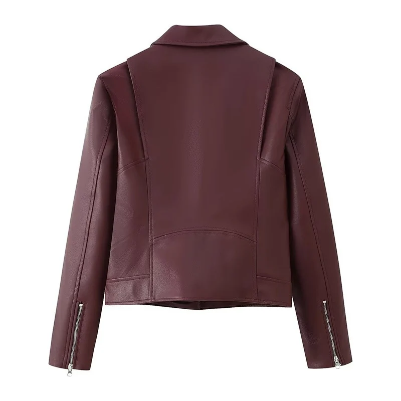 Damen Bikerjacke aus veganem Leder mit asymmetrischem Reißverschluss Nord Taschen