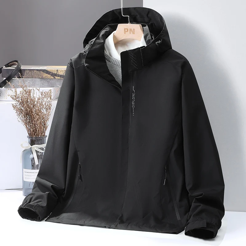 Herren Leichte wasserabweisende Kapuzen‑Shelljacke mit winddichter Membran und verdecktem Reißverschluss Nord Taschen