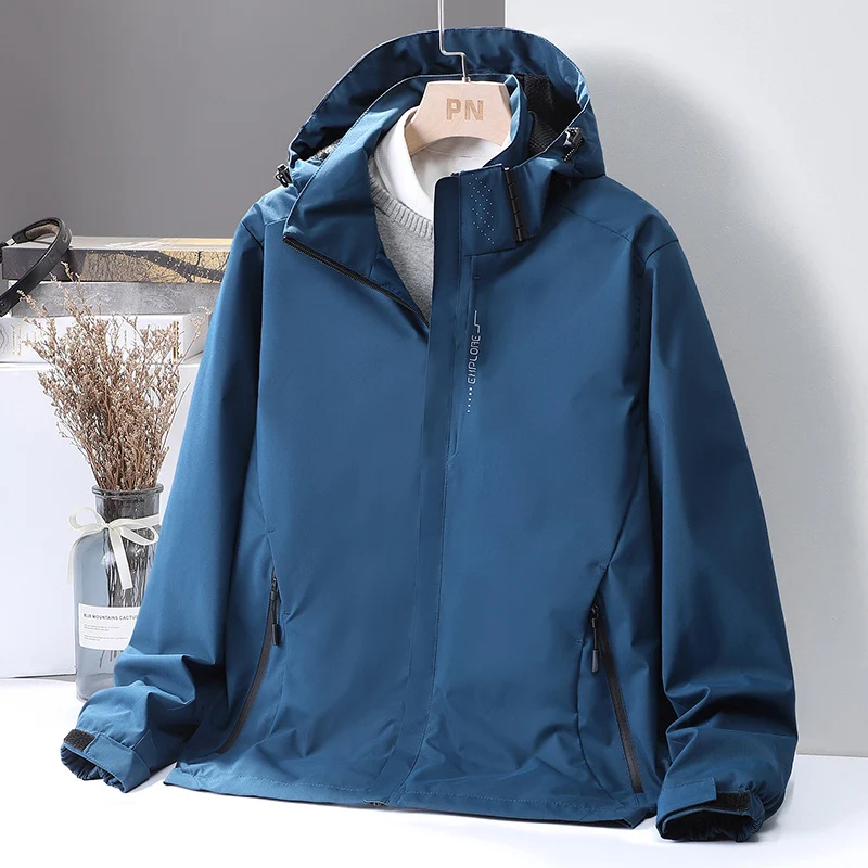 Herren Leichte wasserabweisende Kapuzen‑Shelljacke mit winddichter Membran und verdecktem Reißverschluss Nord Taschen