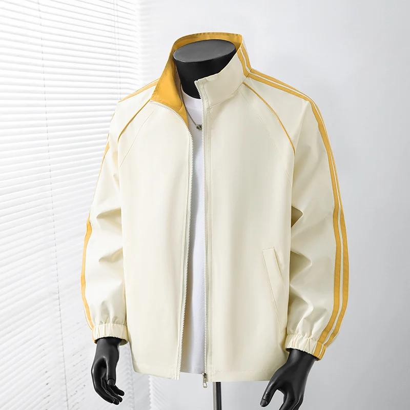 Herren Leichte Track‑Blousonjacke mit Stehkragen und Kontraststreifen Nord Taschen