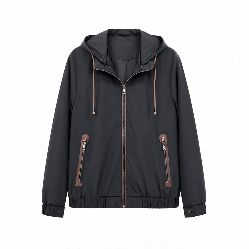 Herren Leichte Softshell‑Hoodiejacke mit wasserabweisender Außenlage, Lederapplikationen und Reißverschlusstaschen Nord Taschen