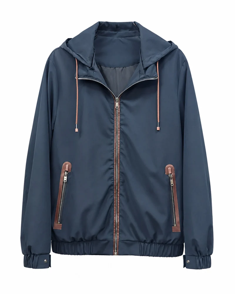 Herren Leichte Softshell‑Hoodiejacke mit wasserabweisender Außenlage, Lederapplikationen und Reißverschlusstaschen Nord Taschen