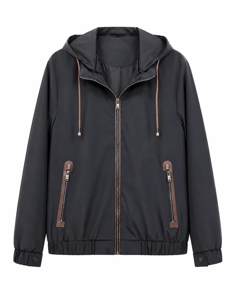 Herren Leichte Softshell‑Hoodiejacke mit wasserabweisender Außenlage, Lederapplikationen und Reißverschlusstaschen Nord Taschen