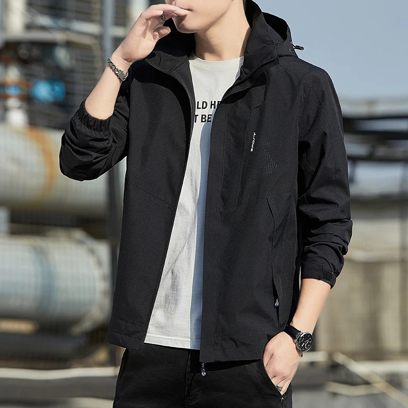 Herren Leichte Kapuzen-Softshelljacke mit winddichter Membran und minimalistischem Urban‑Schnitt Nord Taschen