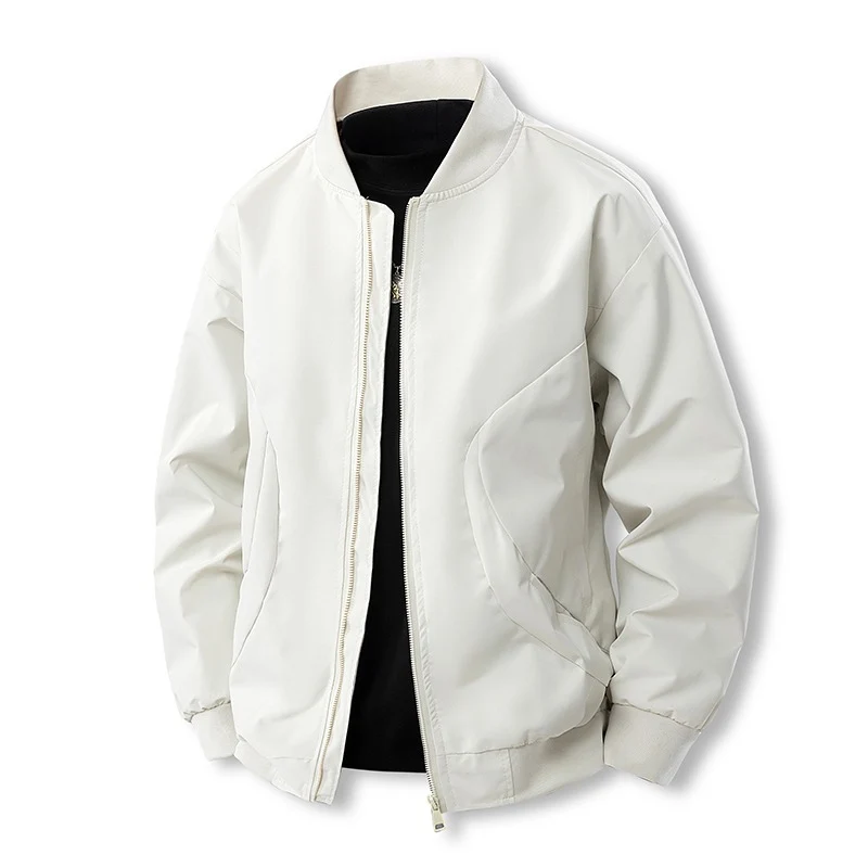 Herren Leichte Casual-Bomberjacke im Clean‑Look mit Stehkragen und gerippten Bündchen Nord Taschen