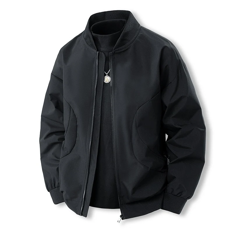 Herren Leichte Casual-Bomberjacke im Clean‑Look mit Stehkragen und gerippten Bündchen Nord Taschen