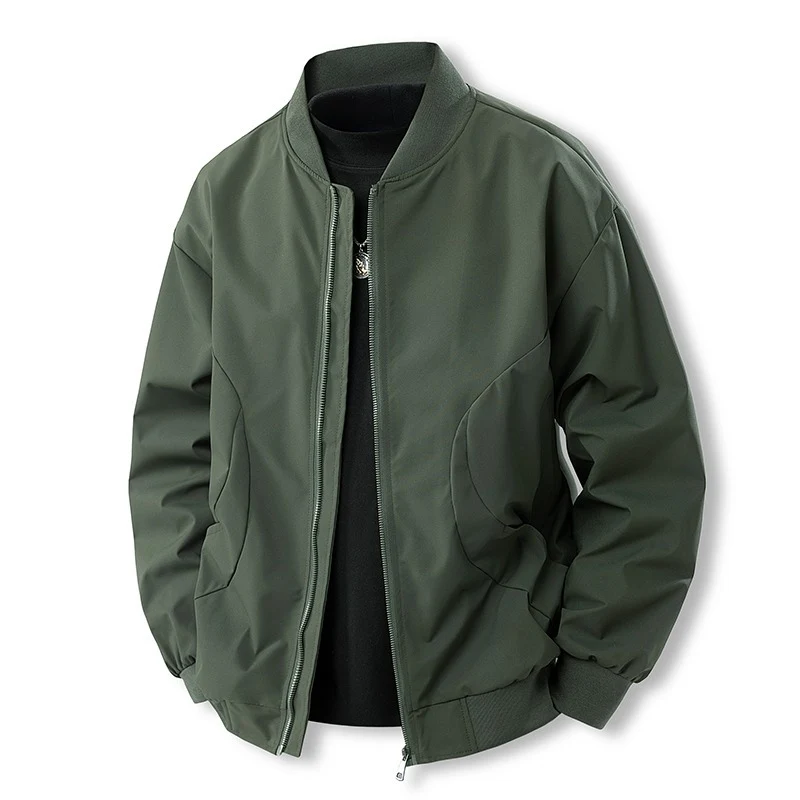 Herren Leichte Casual-Bomberjacke im Clean‑Look mit Stehkragen und gerippten Bündchen Nord Taschen