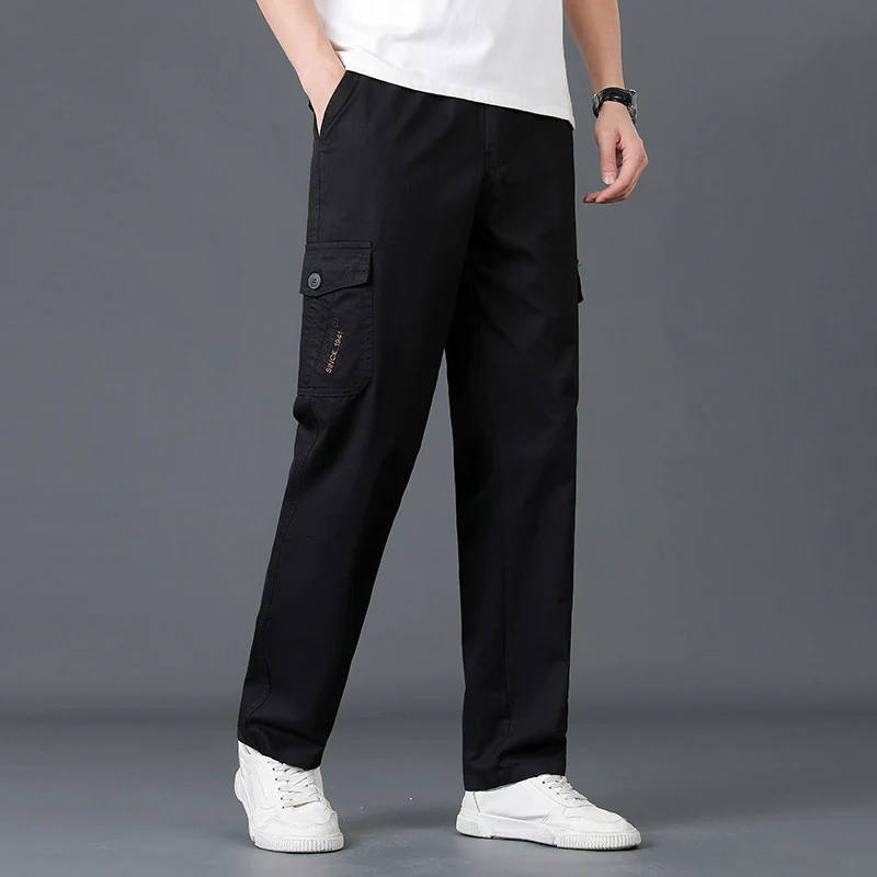 Herren Leichte Baumwoll‑Utility‑Cargohose mit elastischem Bund und geradem Bein Nord Taschen