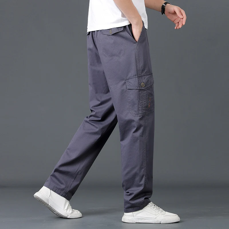 Herren Leichte Baumwoll‑Utility‑Cargohose mit elastischem Bund und geradem Bein Nord Taschen