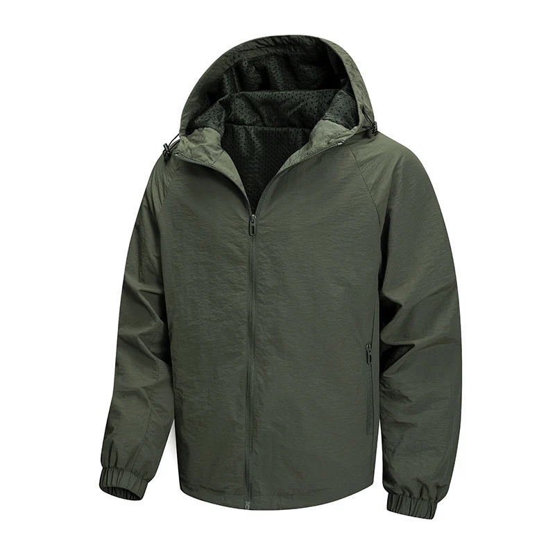 Herren Ultraleichte Packbare Kapuzenjacke mit atmungsaktivem Mesh‑Futter Nord Taschen