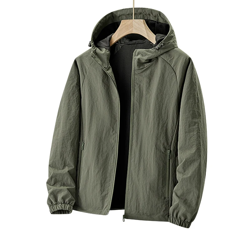 Herren Ultraleichte Kapuzen-Windjacke mit Mesh-Futter und wasserabweisender Außenlage Nord Taschen