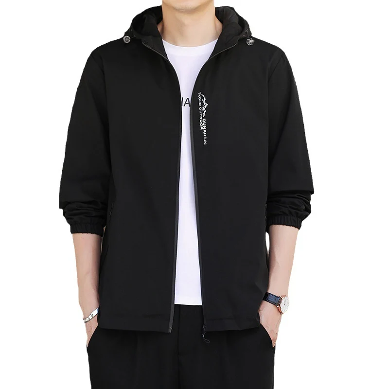 Herren Ultraleichte Kapuzen-Shelljacke im Urban-Minimalstil mit windabweisender Membran und Reißverschlusstaschen Nord Taschen