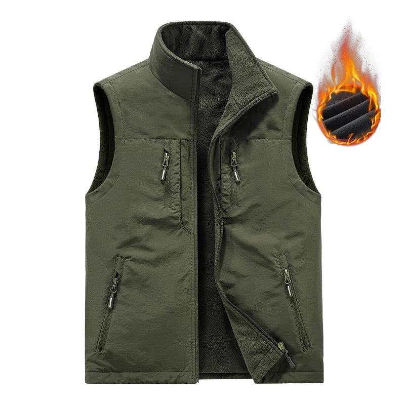 Herren Thermo-Outdoorweste mit Fleece-Innenfutter, windabweisender Shell und Mehrfach-Reißverschlusstaschen Nord Taschen
