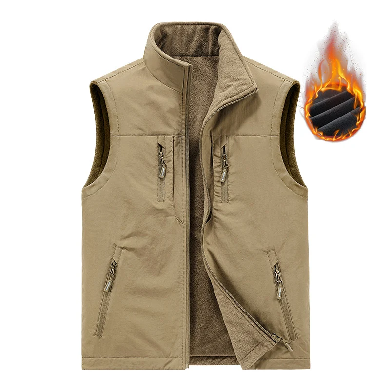Herren Thermo-Outdoorweste mit Fleece-Innenfutter, windabweisender Shell und Mehrfach-Reißverschlusstaschen Nord Taschen