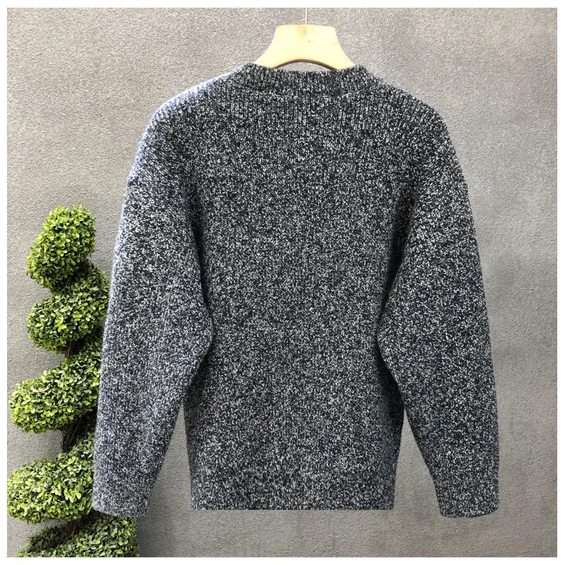 Herren Komfortabler Rippstrick-Halbknopfpullover mit Rundhalsausschnitt und legerer Passform Nord Taschen