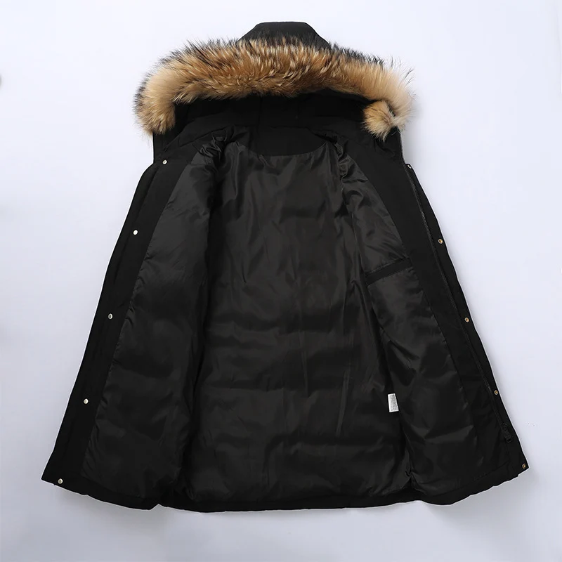 Herren Wasserdichte Winterparka mit abnehmbarer Kunstfellkapuze und Thermoisolierung Nord Taschen