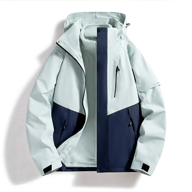 Herren Wasserabweisende Softshell-Fleece-Lagenjacke mit Kapuze und winddichter Frontblende Nord Taschen