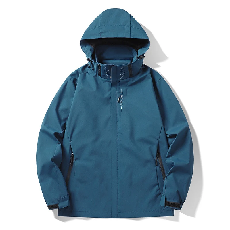 Herren Wasser- und winddichte technische Kapuzen-Outdoorjacke mit verschweißten Nähten und atmungsaktivem Futter Nord Taschen