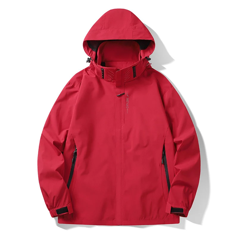 Herren Wasser- und winddichte technische Kapuzen-Outdoorjacke mit verschweißten Nähten und atmungsaktivem Futter Nord Taschen