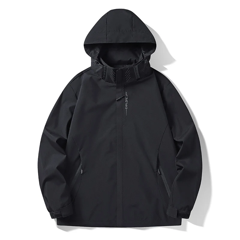 Herren Wasser- und winddichte technische Kapuzen-Outdoorjacke mit verschweißten Nähten und atmungsaktivem Futter Nord Taschen