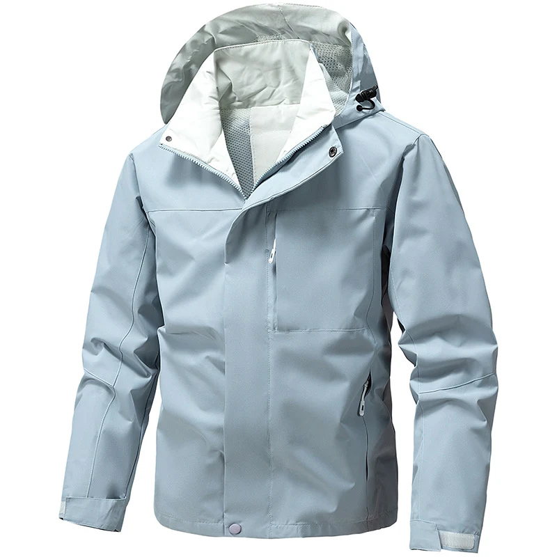 Herren Wasser- und winddichte Funktions‑Outdoorjacke mit Kapuze, atmungsaktivem Mesh‑Futter und verdeckter Reißverschlussleiste Nord Taschen