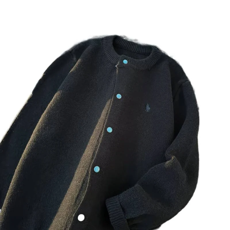 Unisex Oversize-Strickjacke mit Druckknopfleiste, geripptem Saum und Melange-Optik Nord Taschen