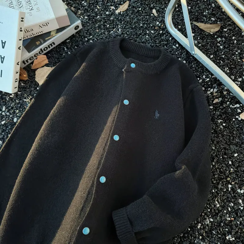 Unisex Oversize-Strickjacke mit Druckknopfleiste, geripptem Saum und Melange-Optik Nord Taschen