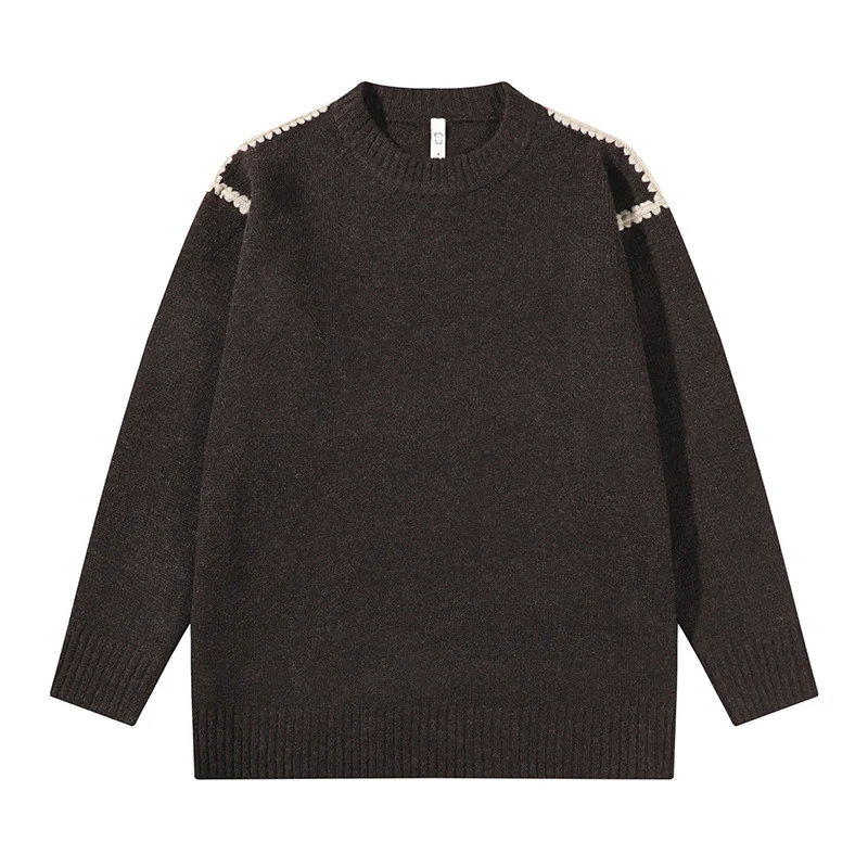 Unisex Oversize Feinstrick-Pullover mit Rundhalsausschnitt und Rippenbündchen Nord Taschen