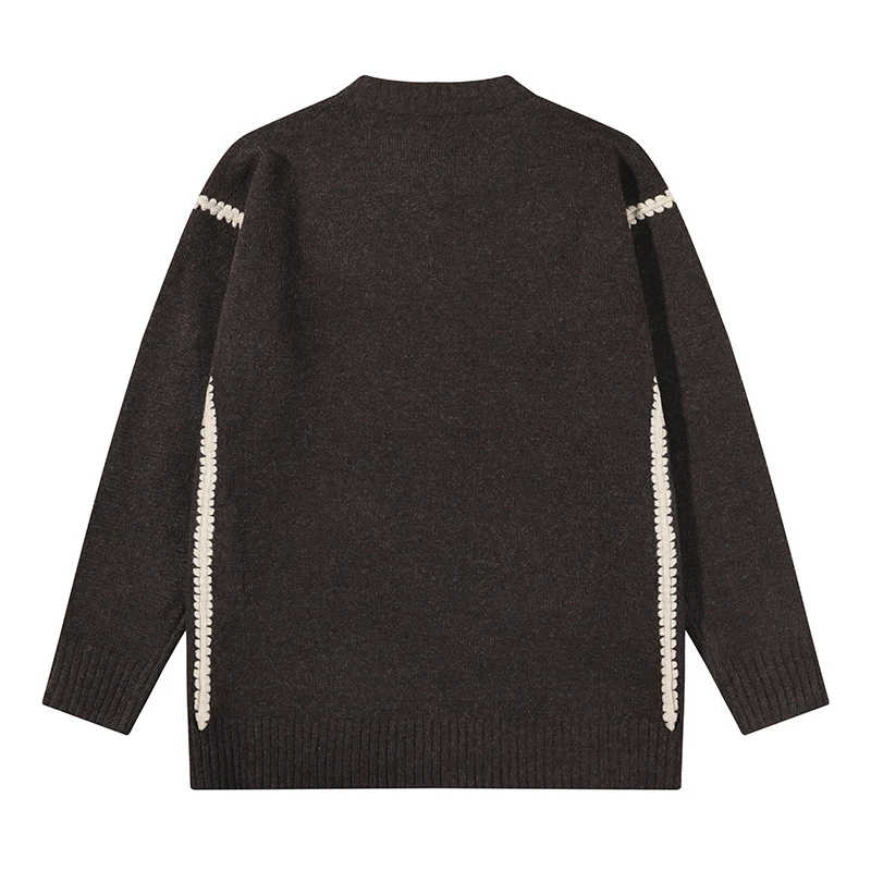 Unisex Oversize Feinstrick-Pullover mit Rundhalsausschnitt und Rippenbündchen Nord Taschen