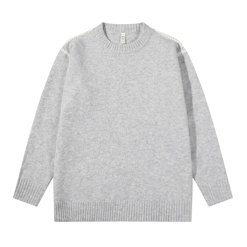 Unisex Oversize Feinstrick-Pullover mit Rundhalsausschnitt und Rippenbündchen Nord Taschen