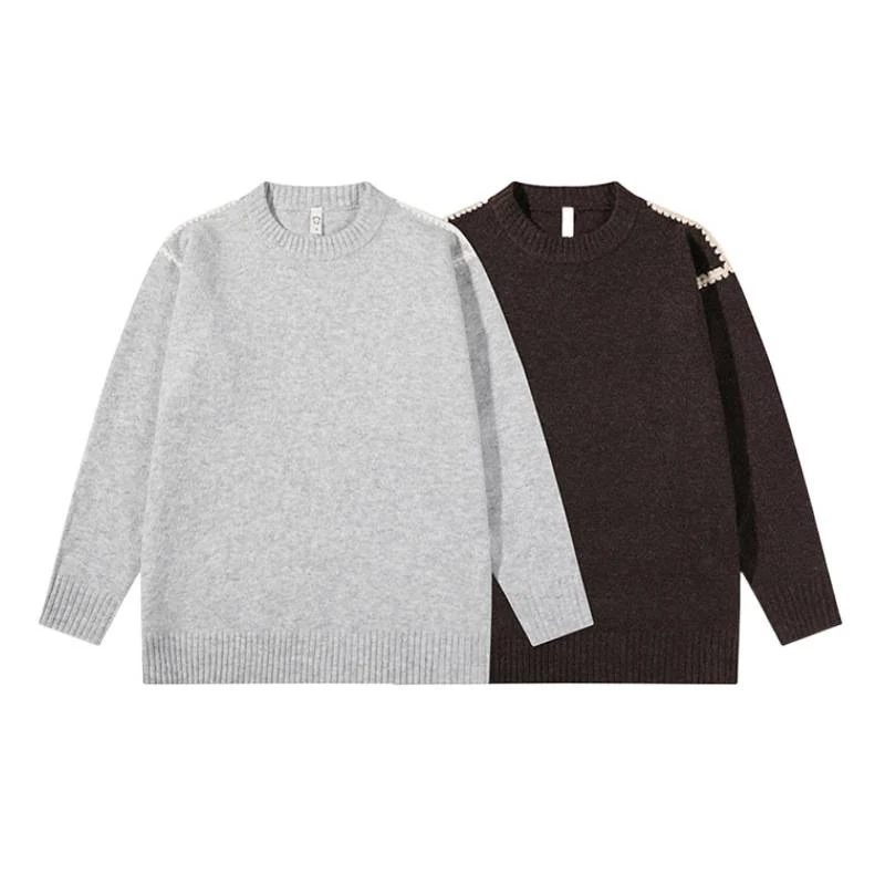 Unisex Oversize Feinstrick-Pullover mit Rundhalsausschnitt und Rippenbündchen Nord Taschen