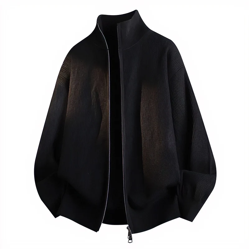 Unisex Lockerer Strick-Blouson mit Ballonärmeln, Waffelrippenstruktur und Zweiwege-Reißverschluss Nord Taschen