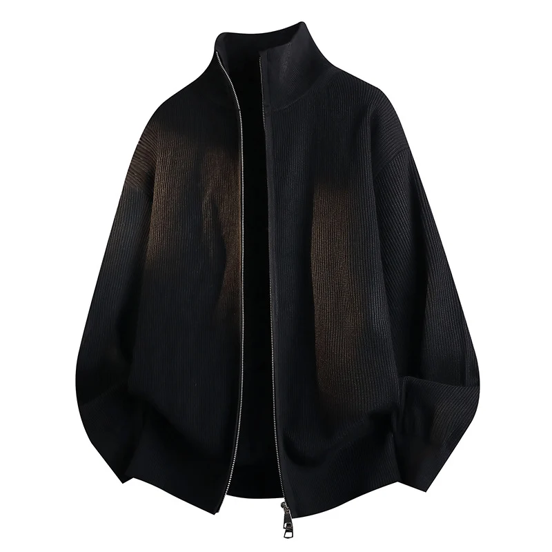 Unisex Lockerer Strick-Blouson mit Ballonärmeln, Waffelrippenstruktur und Zweiwege-Reißverschluss Nord Taschen