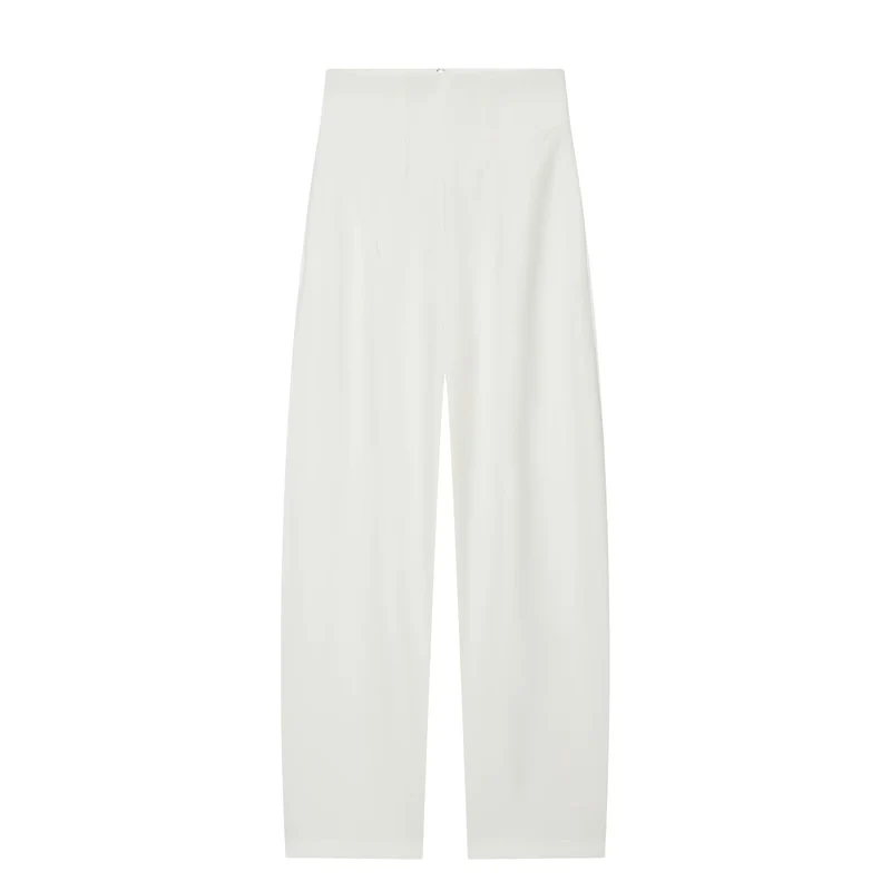Damen Hochtaillierte weite Culotte‑Hose mit Frontreißverschluss und schmeichelnder Bundpassform Nord Taschen