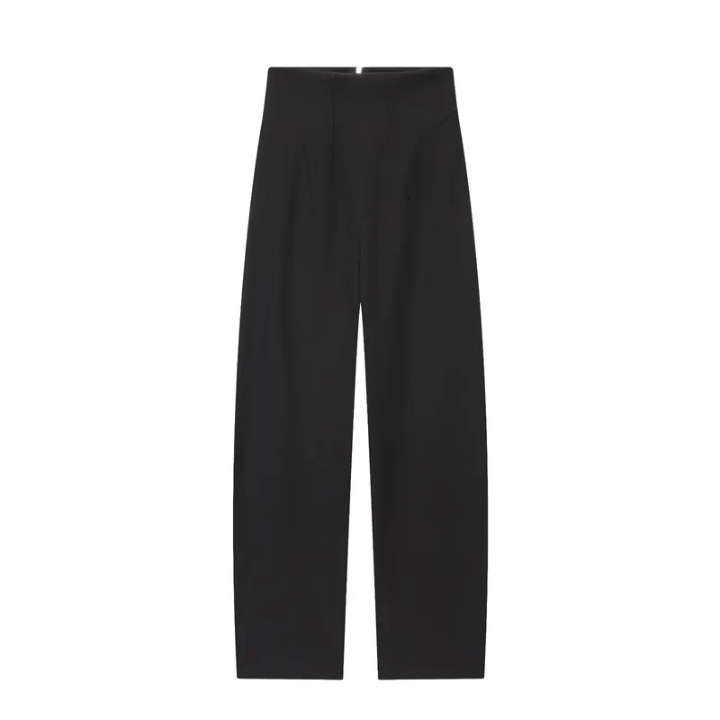 Damen Hochtaillierte weite Culotte‑Hose mit Frontreißverschluss und schmeichelnder Bundpassform Nord Taschen